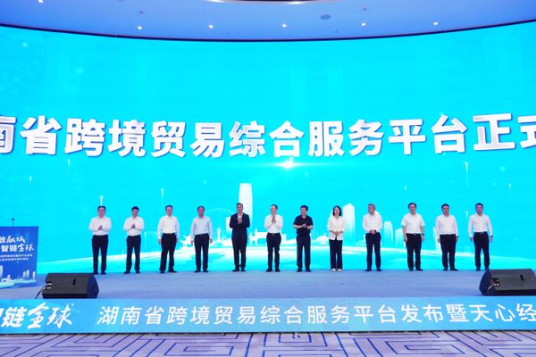 谈文胜参加湖南省跨境贸易综合服务平台发布仪式并赴企业调研